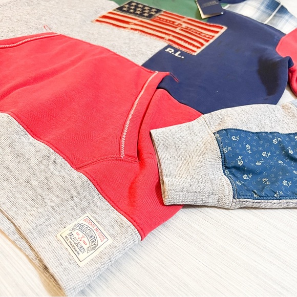 Polo Ralph Lauren Patchwork Hoodie with American Flag 😳🔥🔥🔥😳 - Picture 6 of 16